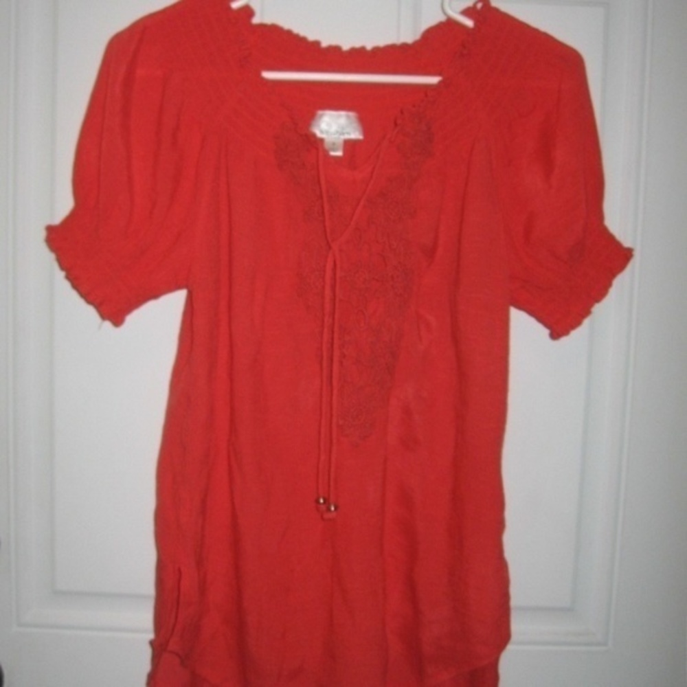 Dress‎ Barn Small Festival Boho Top Blouse